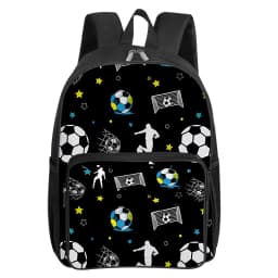 Fluorescent Flame Football Square Front Pocket Backpack for Boy and Girls Best Gifts 2D Flat Cartoon SchoolBags for Children
