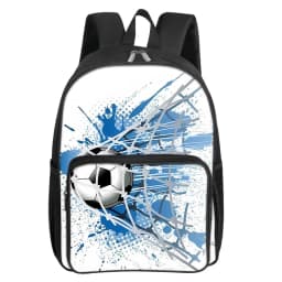 Fluorescent Flame Football Square Front Pocket Backpack for Boy and Girls Best Gifts 2D Flat Cartoon SchoolBags for Children