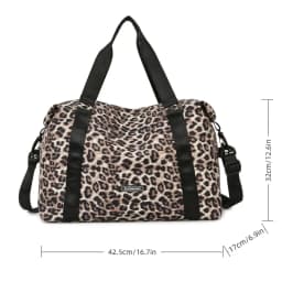 Leopard Printing Travel Duffels Bag Large Capacity Sports Gym Tote Bag Weekend Luggage Storage Bag for Students