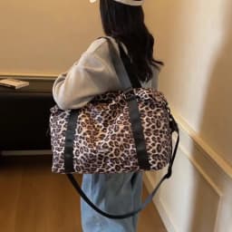 Leopard Printing Travel Duffels Bag Large Capacity Sports Gym Tote Bag Weekend Luggage Storage Bag for Students