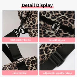 Leopard Printing Travel Duffels Bag Large Capacity Sports Gym Tote Bag Weekend Luggage Storage Bag for Students