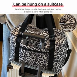Leopard Printing Travel Duffels Bag Large Capacity Sports Gym Tote Bag Weekend Luggage Storage Bag for Students