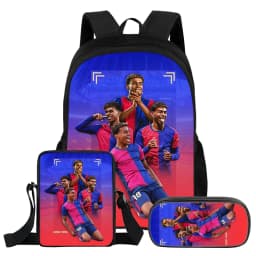 3Pcs Set Backpack L-Lamin Yamal Kids Student School Football Star Rucksack Best Gift Shoulder Bag Pencil Bags Bookbag