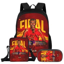 3Pcs Set Backpack L-Lamin Yamal Kids Student School Football Star Rucksack Best Gift Shoulder Bag Pencil Bags Bookbag