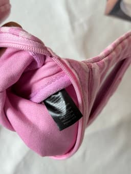 Mirror Pink Striped Makeup Bag Women Fashion Portable Zipper Cosmetic Travel Organizer Girls Cute Sweet Handbag Toiletry Pouch