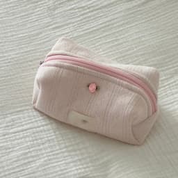Mirror Pink Striped Makeup Bag Women Fashion Portable Zipper Cosmetic Travel Organizer Girls Cute Sweet Handbag Toiletry Pouch