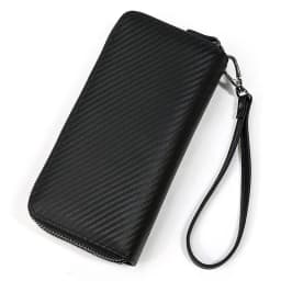 Luxury Double Zipper Women Men Long Wallet Vintage Leather Male Clutch Purse Man Phone Card Coin 100% Genuine Leather Men Wallet