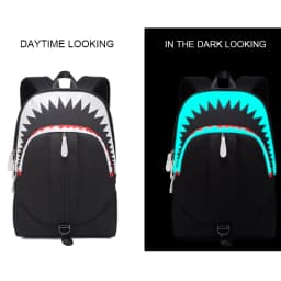 Fashion Backpack USB Charging Night Luminous Shark Laptop Backpack Students Chest Bag Teenagers School Bags Travel Bag