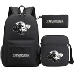 Toothless Dragon Night Fury Backpack Schoolbag Shoulder Bag Pencil Case Set for Kids Students