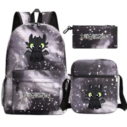 Toothless Dragon Night Fury Backpack Schoolbag Shoulder Bag Pencil Case Set for Kids Students