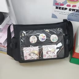 Preppy Style Candy Colour Cute Shoulder Bag Anime Expo Transparent Badge Display Messenger Bag Women Doll Itabag Crossbody Bag