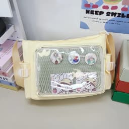 Preppy Style Candy Colour Cute Shoulder Bag Anime Expo Transparent Badge Display Messenger Bag Women Doll Itabag Crossbody Bag