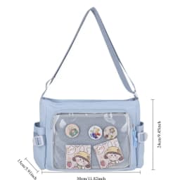 Preppy Style Candy Colour Cute Shoulder Bag Anime Expo Transparent Badge Display Messenger Bag Women Doll Itabag Crossbody Bag