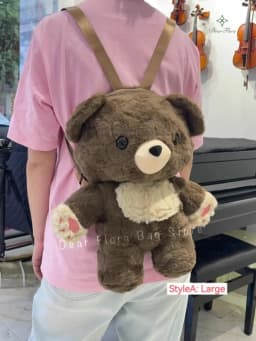 Y2k Cute Plush Brown Bear Backpack Kawaii Soft Animal Knapsack High Quality Lolita Furry Shoulder Bag Fashion Girl Birthday Gift