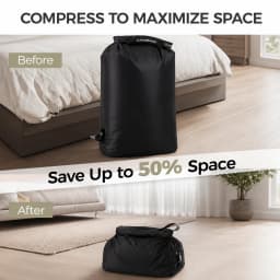 Travel Storage Bag Compression Sack Waterproof No Pump Vacuum Bag Clothes Organizer Space Saving Pouch for Backpacking Gym