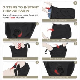 Travel Storage Bag Compression Sack Waterproof No Pump Vacuum Bag Clothes Organizer Space Saving Pouch for Backpacking Gym