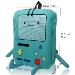 Cartoon Robot Travel Laptop Cute Backpack Blue PU Robot Animal Finn Jake Adventure Trip Backpack Water Resistant College Bag