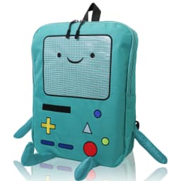 Cartoon Robot Travel Laptop Cute Backpack Blue PU Robot Animal Finn Jake Adventure Trip Backpack Water Resistant College Bag