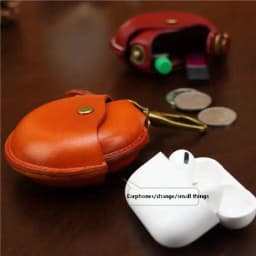 Handcrafted Storage Bags, Genuine Leather Small Round Bags, Portable and Creative Bluetooth Earphone Cases, High-End Gift Boxes,