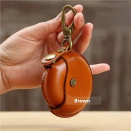 Handcrafted Storage Bags, Genuine Leather Small Round Bags, Portable and Creative Bluetooth Earphone Cases, High-End Gift Boxes,
