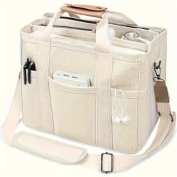 Fashionable White Women's Shoulder Bag, Large Capacity Handbag, Multifunctional Multi Compartment Storage Bags
