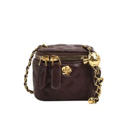 Lingge Chain Mini Shoulder Bag Women's Chain Handbag Retro Commuting Decoration Lipstick Crossbody Bag Dinner Bag Purse