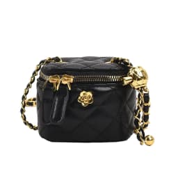 Lingge Chain Mini Shoulder Bag Women's Chain Handbag Retro Commuting Decoration Lipstick Crossbody Bag Dinner Bag Purse