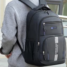 Breathable Padded Men Laptop Rucksack Large Capacity Oxford Backpack Multi‑compartment For School Business Travel Use
