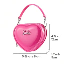 Barbie Jelly Bag Cute Heart Shape Mini Handbag PVC Kawaii Y2K Style Waterproof Pink Coin Purse Summer Holiday Gift for Girls