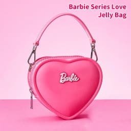 Barbie Jelly Bag Cute Heart Shape Mini Handbag PVC Kawaii Y2K Style Waterproof Pink Coin Purse Summer Holiday Gift for Girls