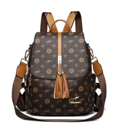 Ladies Backpack Designer High Quality Leather Women Bag Luxury Fashion Printing Tassel School Bags Large Capacity Backpacks Sac