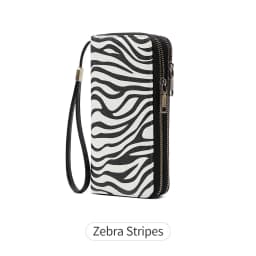 MIYIN Retro RFID Anti-theft Tri-fold Wallet Leopard Print Large Capacity Double Zipper Handbag Women's Clutch with Wrist Strap