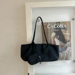 CEEKAY Women's Tote Bag Dark Soft PU Leather Large Shoulder Handbag Drawstring Detail with Mini Pouch Daily Casual Commute Style