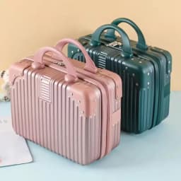 Travel-Friendly 14" Handheld Cosmetic Case with Sturdy Lock, Compact Makeup Storage Organizer