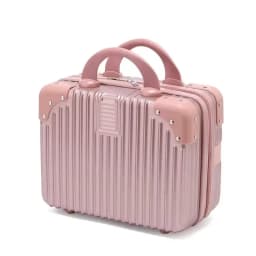 Travel-Friendly 14" Handheld Cosmetic Case with Sturdy Lock, Compact Makeup Storage Organizer