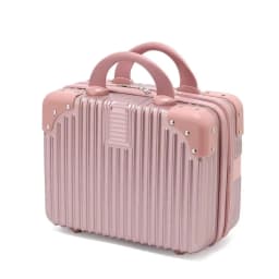 Travel-Friendly 14" Handheld Cosmetic Case with Sturdy Lock, Compact Makeup Storage Organizer