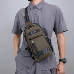 Men's Multifunctional Chest Bag Lightweight Simple Multi-pockets Shoulder Bags Outdoor Sports Hiking Cycling Crossbody Bag
