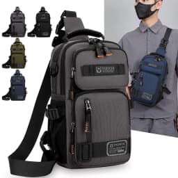 Men's Multifunctional Chest Bag Lightweight Simple Multi-pockets Shoulder Bags Outdoor Sports Hiking Cycling Crossbody Bag