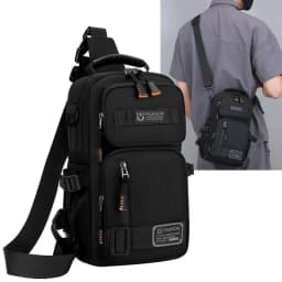 Men's Multifunctional Chest Bag Lightweight Simple Multi-pockets Shoulder Bags Outdoor Sports Hiking Cycling Crossbody Bag