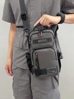 Men's Multifunctional Chest Bag Lightweight Simple Multi-pockets Shoulder Bags Outdoor Sports Hiking Cycling Crossbody Bag