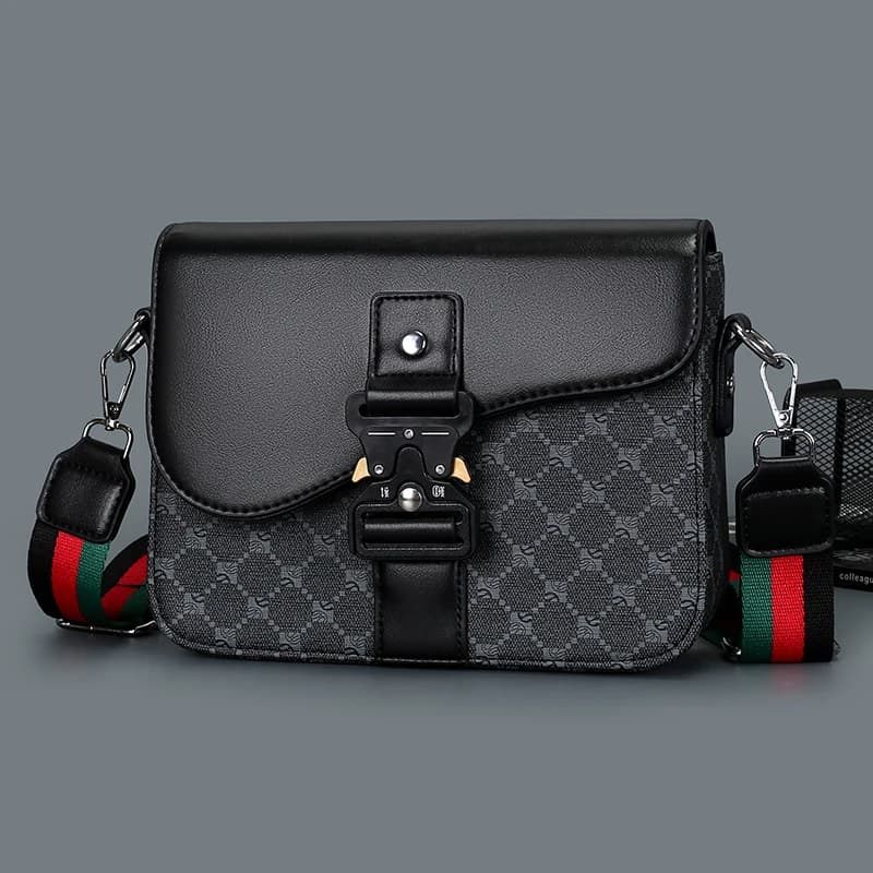 Fashionable Jacquard Pattern Men's Crossbody Bag High-End Casual Shoulder Bag for Commuting Business Waterproof Daily Sling Bag