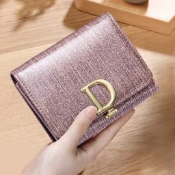 Bright Fashion Women Cowhide Leather Wallet Anti Rfid Card Holder Short Purse for Girl