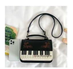 Piano Brown Square Messenger Bag Backpack Women Harajuku Vintage Handle Crossbody Bags Ladies Fairy Core Aesthetic Handbag 2025
