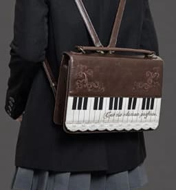 Piano Brown Square Messenger Bag Backpack Women Harajuku Vintage Handle Crossbody Bags Ladies Fairy Core Aesthetic Handbag 2025