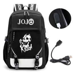 Anime JOJO Jonathan Joes Killer Golden Experience Backpack School BookBags Mochila Travel USB Port Bag Laptop Boy Girls Backpack
