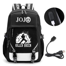 Anime JOJO Jonathan Joes Killer Golden Experience Backpack School BookBags Mochila Travel USB Port Bag Laptop Boy Girls Backpack