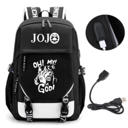 Anime JOJO Jonathan Joes Killer Golden Experience Backpack School BookBags Mochila Travel USB Port Bag Laptop Boy Girls Backpack