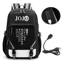 Anime JOJO Jonathan Joes Killer Golden Experience Backpack School BookBags Mochila Travel USB Port Bag Laptop Boy Girls Backpack
