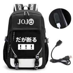 Anime JOJO Jonathan Joes Killer Golden Experience Backpack School BookBags Mochila Travel USB Port Bag Laptop Boy Girls Backpack