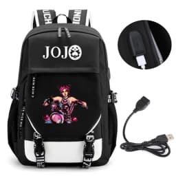 Anime JOJO Jonathan Joes Killer Golden Experience Backpack School BookBags Mochila Travel USB Port Bag Laptop Boy Girls Backpack